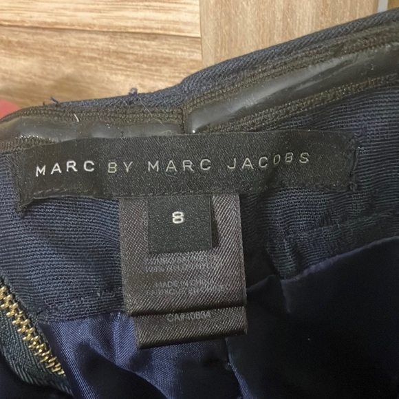 Marc Jacobs Runway Dress – Navy Blue Cocktail Dress with Tulle Fan Detail - Picture 2 of 14